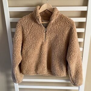 Hollister Teddy Pull Over Sweater Tan Brown Size small
